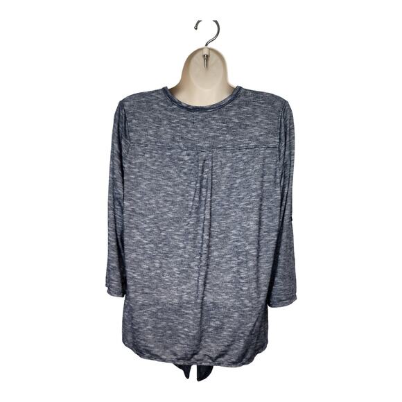 Max Studio Button Down & Tie Blouse Color Blue Size Large - Picture 3 of 10